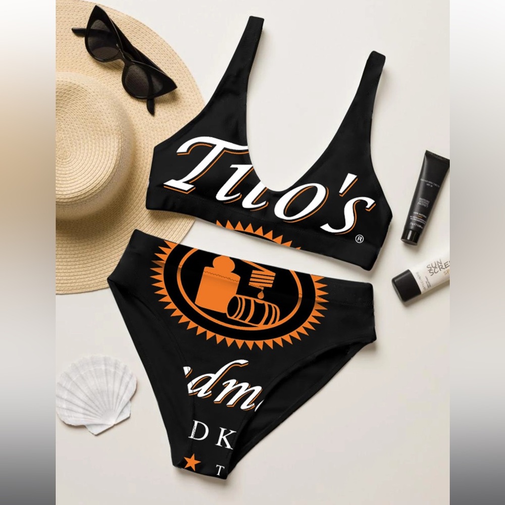 Tito's Black and Orange Bikini Set